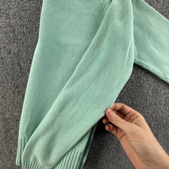 Ralph Lauren Polo Jeans Women Flag Sweater Light Blue Turtleneck Small Cotton - Picture 15 of 16